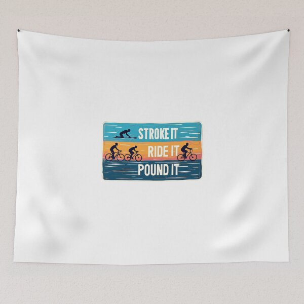 Item preview, Stroke It Ride It Pound It | Funny Triathlon Motivation Sticker designed and sold by Triathlongram.