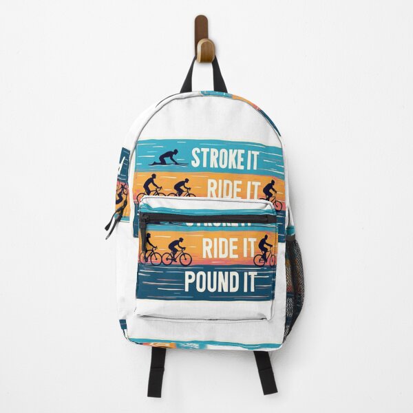 Item preview, Stroke It Ride It Pound It | Funny Triathlon Motivation Sticker designed and sold by Triathlongram.