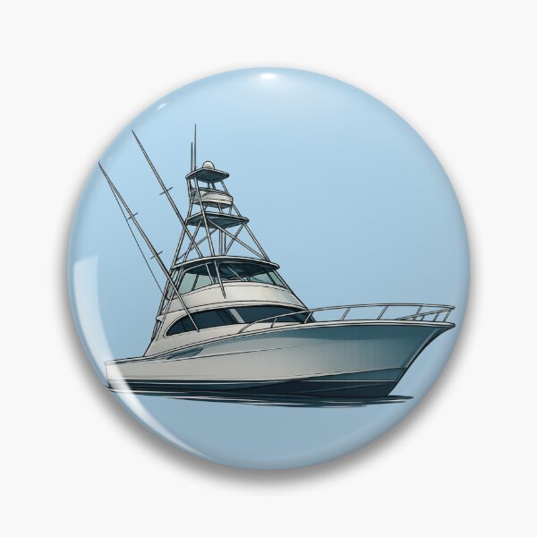 Item preview, Detailed Offshore Sportfisher Yacht Illustration designed and sold by NoRestDesigns.