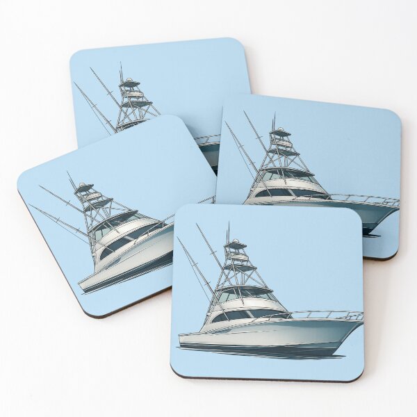 Item preview, Detailed Offshore Sportfisher Yacht Illustration designed and sold by NoRestDesigns.