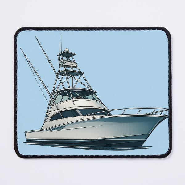 Item preview, Detailed Offshore Sportfisher Yacht Illustration designed and sold by NoRestDesigns.