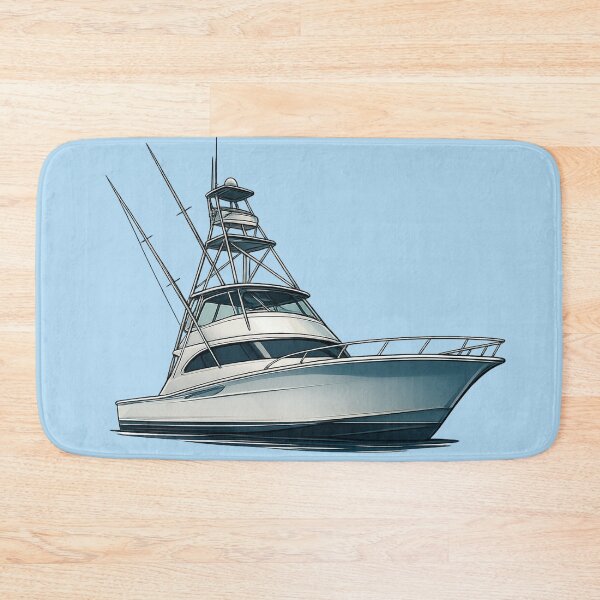 Item preview, Detailed Offshore Sportfisher Yacht Illustration designed and sold by NoRestDesigns.