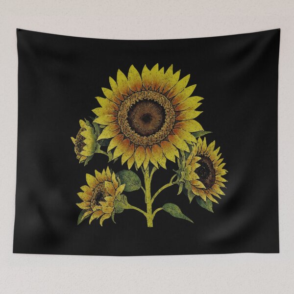 Aperçu de l'œuvre Tournesol jaune vieilli de style vintage créée et vendue par TackyTime.