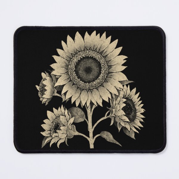 Item preview, Vintage Style Distressed Monochromatic Sunflower Black and White designed and sold by TackyTime.