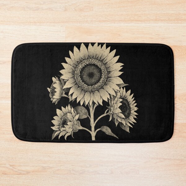 Item preview, Vintage Style Distressed Monochromatic Sunflower Black and White designed and sold by TackyTime.