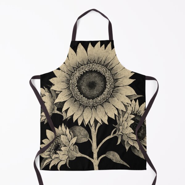 Aperçu de l'œuvre Tournesol monochrome vieilli de style vintage noir et blanc créée et vendue par TackyTime.