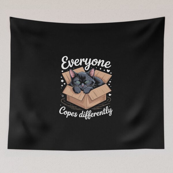 Item preview, Everyone Copes Differently Cat Napping Funny Mental Health designed and sold by KarstenNoanra.