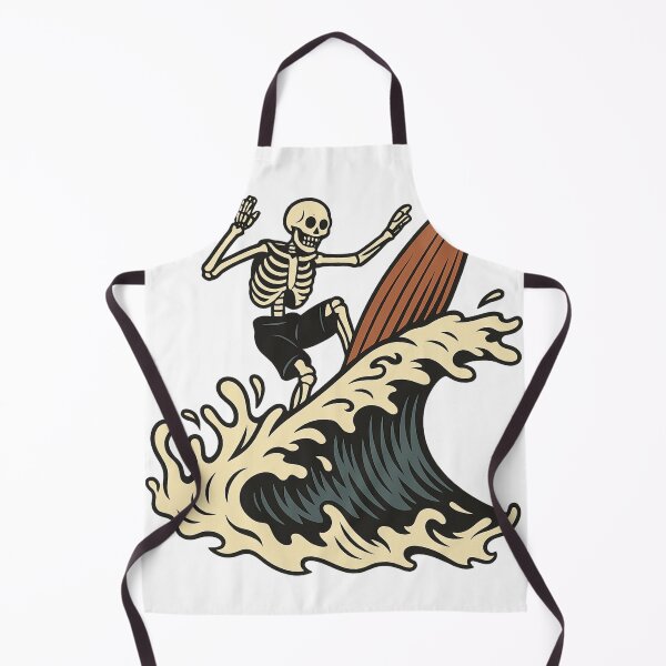Item preview, Skeleton Surfer Riding the Wave – Retro Surf Art designed and sold by haitrieuic96.