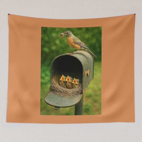 Item preview, Robin Brings Worms for Hungry Hatchlings (open products to see entire image) designed and sold by CarolM.