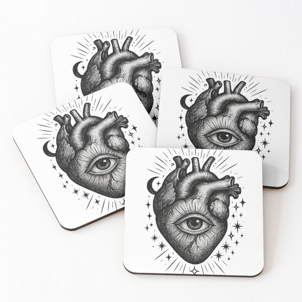 Item preview, Mystical anatomical heart with eye designed and sold by Ahau Designs.