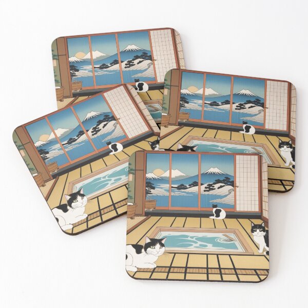 Item preview, Tatami Room Tranquility – Cats and Mt. Fuji View designed and sold by LEO'S CREATURE　れおずくりーちゃー.