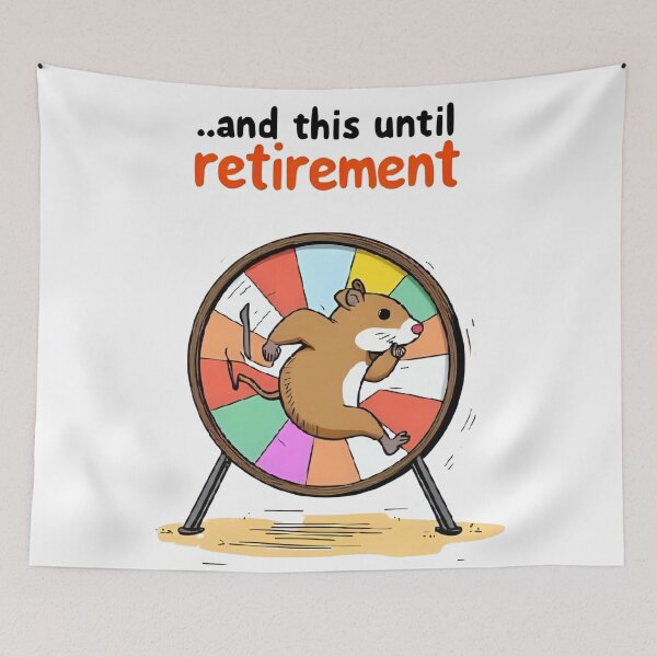 Item preview, “Hamster on the Wheel – Life Until Retirement” designed and sold by RAKO13.