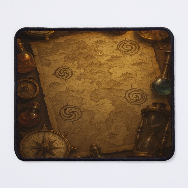 Item preview, "Seafarer’s Atlas • Vintage Map & Maritime Relics Fantasy Wall Art" designed and sold by fairmaiden7.