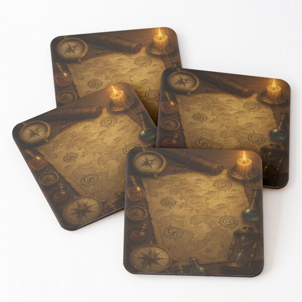 Item preview, "Seafarer’s Atlas • Vintage Map & Maritime Relics Fantasy Wall Art" designed and sold by fairmaiden7.