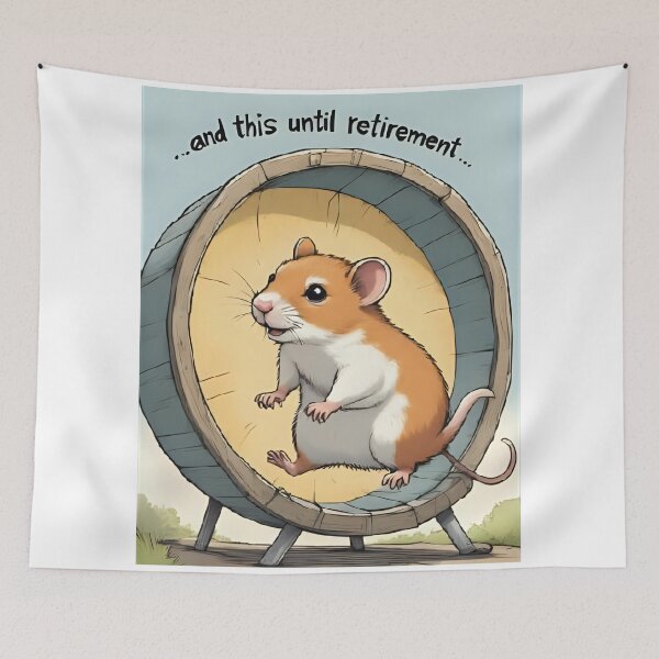 Item preview, “Hamster on the Wheel – Life Until Retirement” designed and sold by RAKO13.