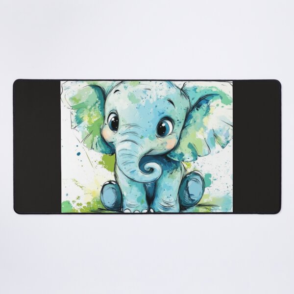Item preview, Handrawn of little playful pachyderm baby elephant drawing designed and sold by NivyasArtistry.