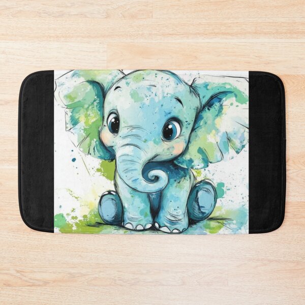 Item preview, Handrawn of little playful pachyderm baby elephant drawing designed and sold by NivyasArtistry.