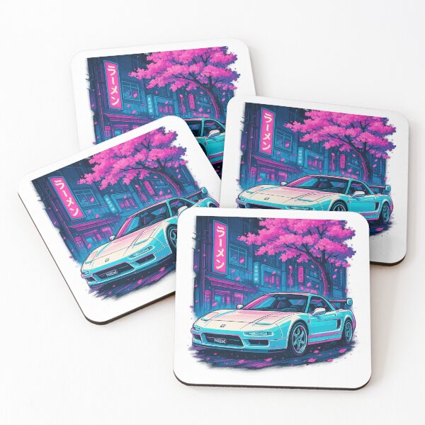 Item preview, Classic Honda NSX on a Japanese street at night designed and sold by Ahau Designs.