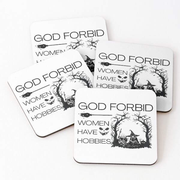 Item preview, God Forbid Women Have Hobbies Funny Witch Design designed and sold by FeminineFlex.