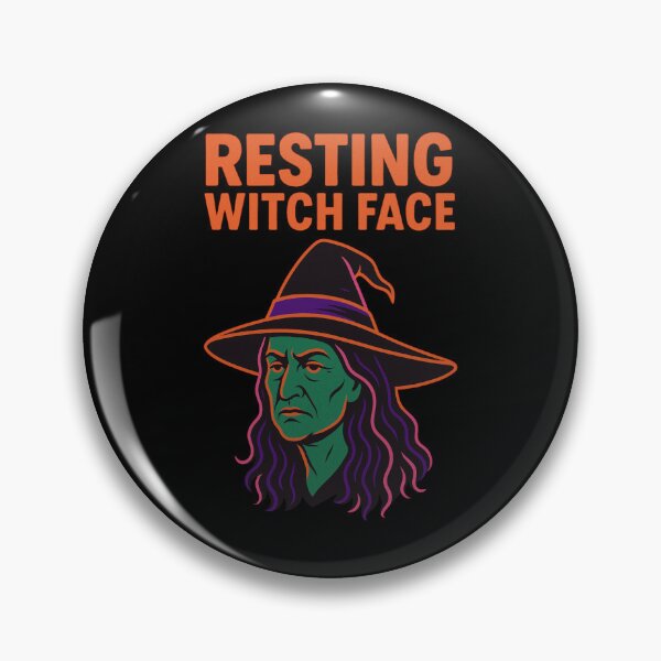 Item preview, Retro Witch Resting Witch Face Halloween Shirt Vintage Sticker designed and sold by ChuckleCo.