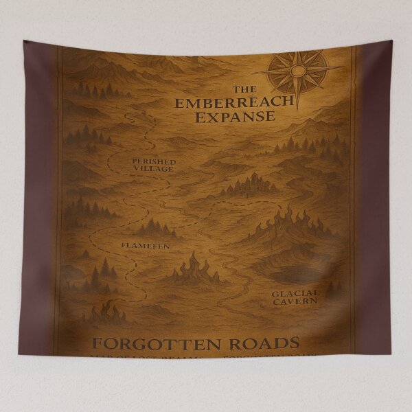 Item preview, The Emberreach Expanse – Map of Lost Realms & Forgotten Roads designed and sold by fairmaiden7.