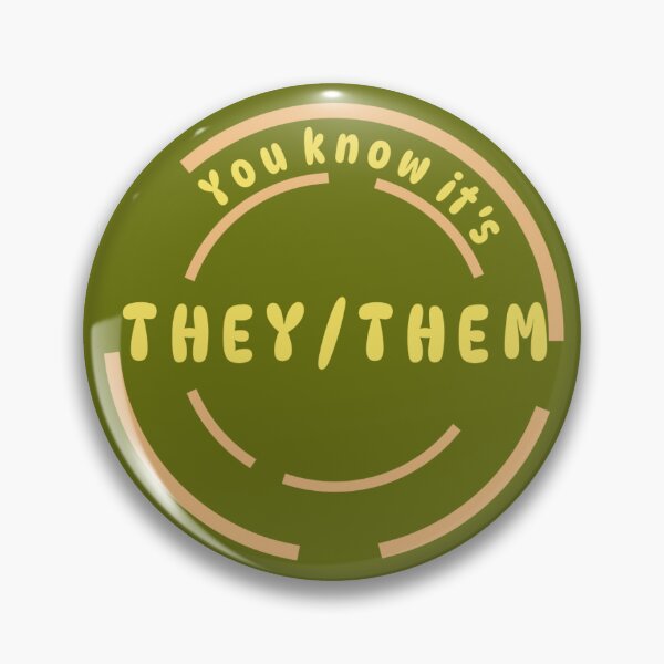 Item preview, You know it's They/Them Pronoun Pin (Yellow Neon) designed and sold by Lena's Proud :).