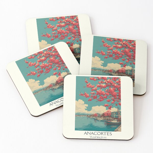 Item preview, Anacortes Washington Vintage Travel Poster | Salish Sea Art designed and sold by TuncGK.