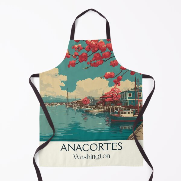 Item preview, Anacortes Washington Vintage Travel Poster | Salish Sea Art designed and sold by TuncGK.