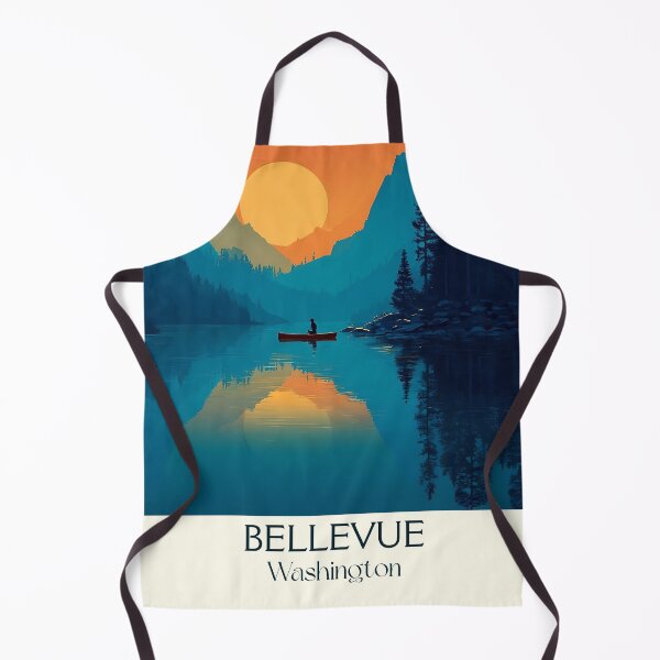 Item preview, Bellevue Washington Vintage Travel Poster | Minimalist Lake Art designed and sold by TuncGK.