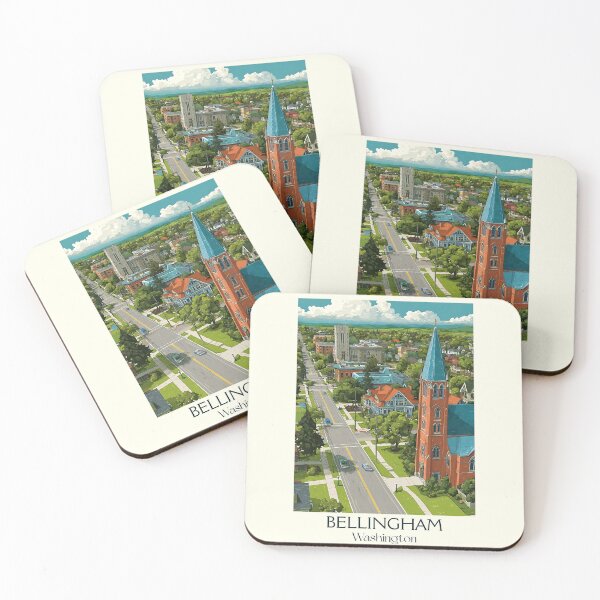 Item preview, Bellingham Washington Vintage Travel Poster | Historic Downtown Art designed and sold by TuncGK.