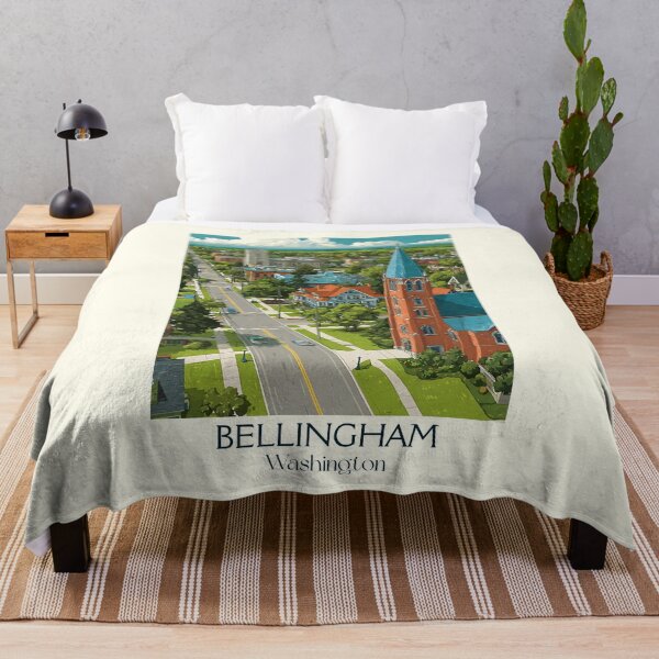 Item preview, Bellingham Washington Vintage Travel Poster | Historic Downtown Art designed and sold by TuncGK.