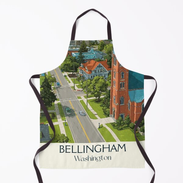 Item preview, Bellingham Washington Vintage Travel Poster | Historic Downtown Art designed and sold by TuncGK.