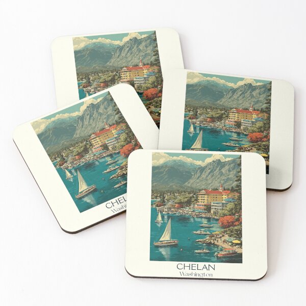 Item preview, Chelan Washington Vintage Travel Poster | Lake Life Art designed and sold by TuncGK.