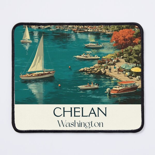 Item preview, Chelan Washington Vintage Travel Poster | Lake Life Art designed and sold by TuncGK.