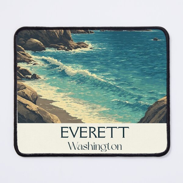 Item preview, Everett Washington Vintage Travel Poster | Puget Sound Coastline designed and sold by TuncGK.