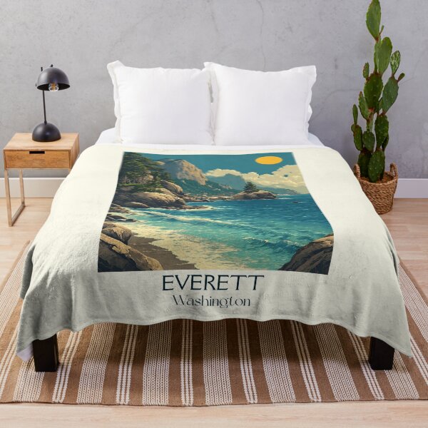 Item preview, Everett Washington Vintage Travel Poster | Puget Sound Coastline designed and sold by TuncGK.