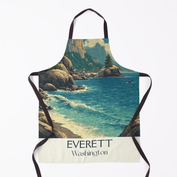 Item preview, Everett Washington Vintage Travel Poster | Puget Sound Coastline designed and sold by TuncGK.