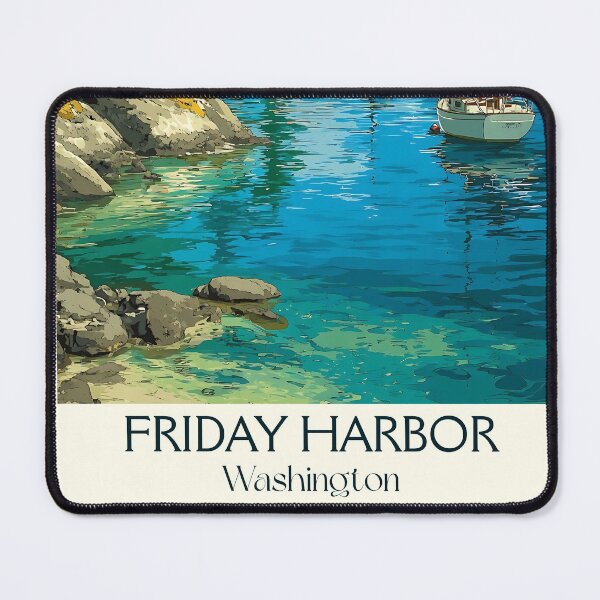 Item preview, Friday Harbor Washington Vintage Travel Poster | San Juan Islands Art designed and sold by TuncGK.