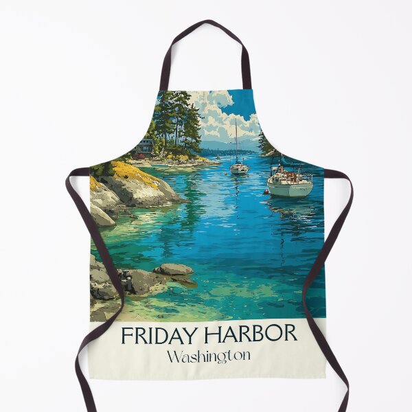 Item preview, Friday Harbor Washington Vintage Travel Poster | San Juan Islands Art designed and sold by TuncGK.