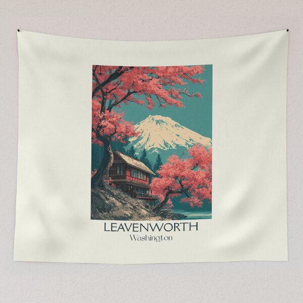 Item preview, Leavenworth Washington Vintage Travel Poster | Bavarian Village Art designed and sold by TuncGK.