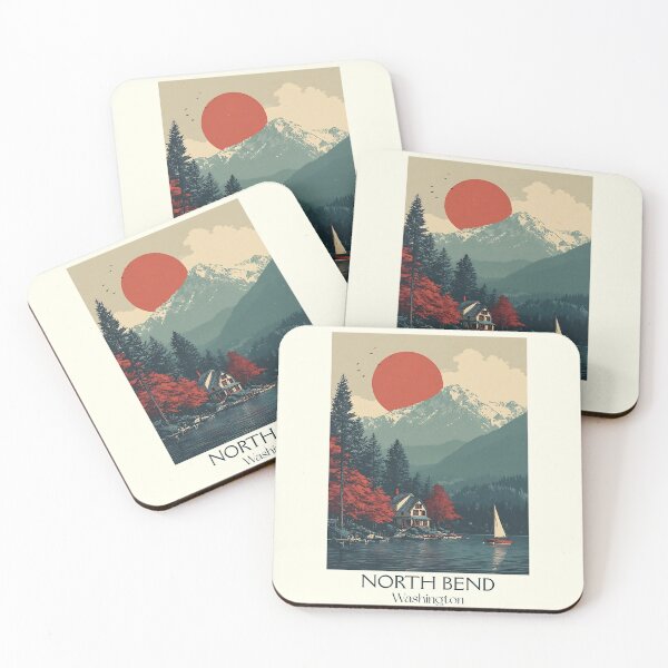 Item preview, North Bend Washington Vintage Travel Poster | Mount Si Art designed and sold by TuncGK.
