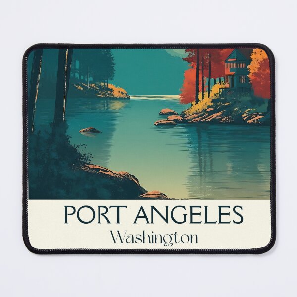Item preview, Port Angeles Washington Vintage Travel Poster | Olympic Gateway designed and sold by TuncGK.