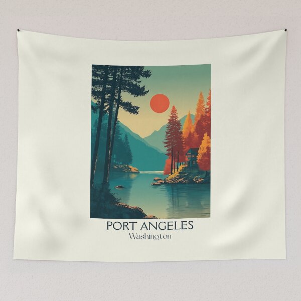 Item preview, Port Angeles Washington Vintage Travel Poster | Olympic Gateway designed and sold by TuncGK.
