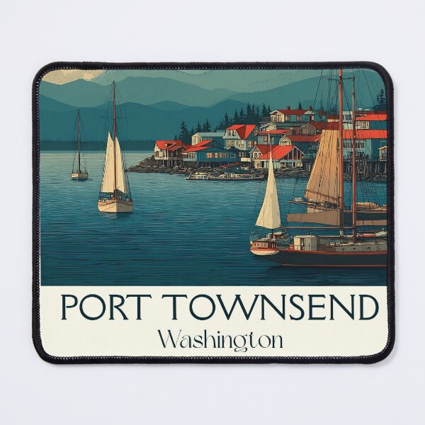 Item preview, Port Townsend Washington Vintage Travel Poster | Victorian Seaport designed and sold by TuncGK.
