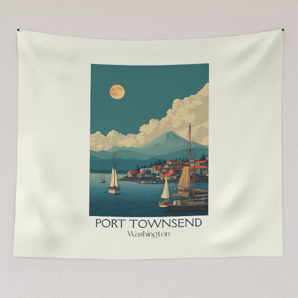 Item preview, Port Townsend Washington Vintage Travel Poster | Victorian Seaport designed and sold by TuncGK.