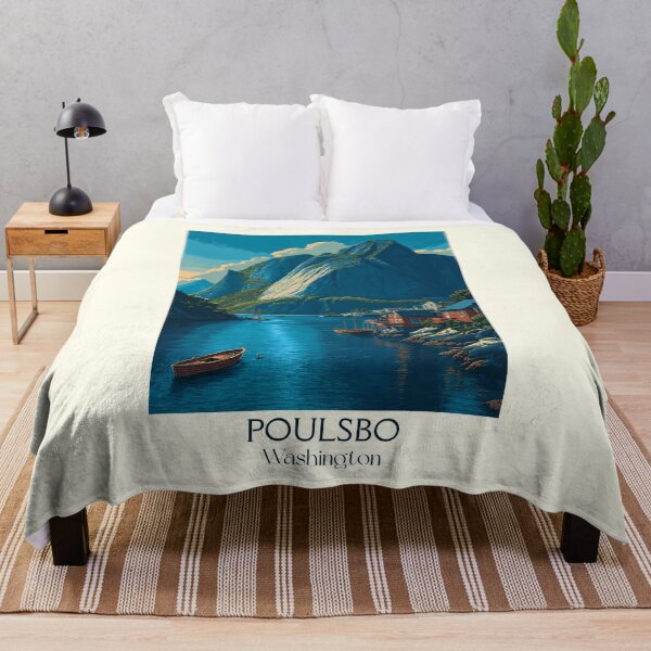 Item preview, Poulsbo Washington Vintage Travel Poster | Little Norway Art designed and sold by TuncGK.