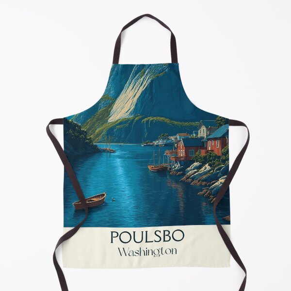 Item preview, Poulsbo Washington Vintage Travel Poster | Little Norway Art designed and sold by TuncGK.