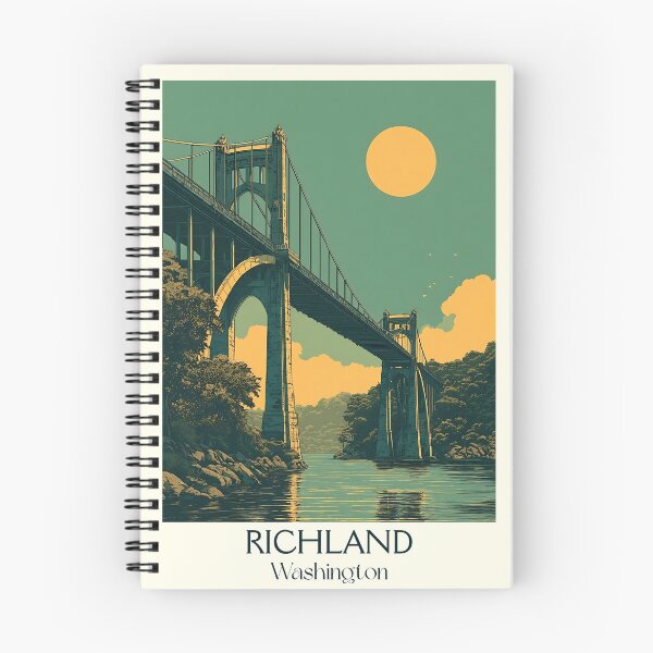 Item preview, Richland Washington Vintage Travel Poster | Tri-Cities Bridge Art designed and sold by TuncGK.