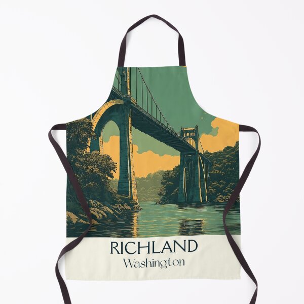Item preview, Richland Washington Vintage Travel Poster | Tri-Cities Bridge Art designed and sold by TuncGK.