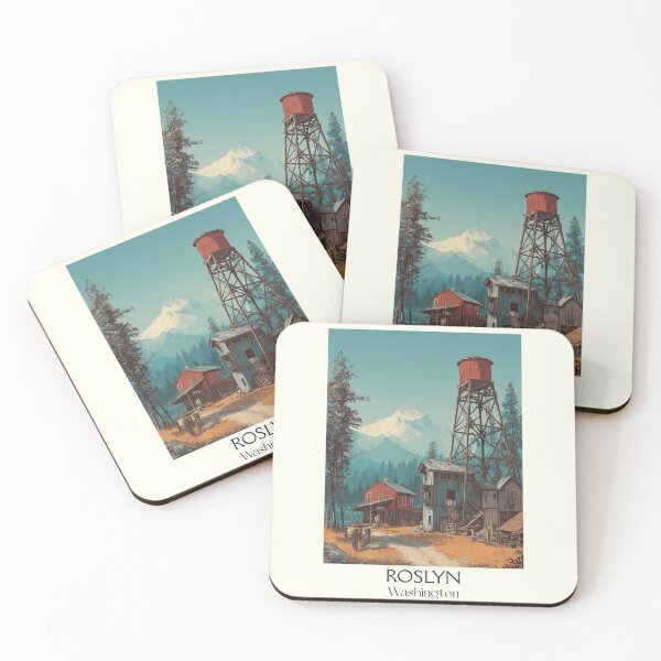 Item preview, Roslyn Washington Vintage Travel Poster | Historic Mining Town Art designed and sold by TuncGK.